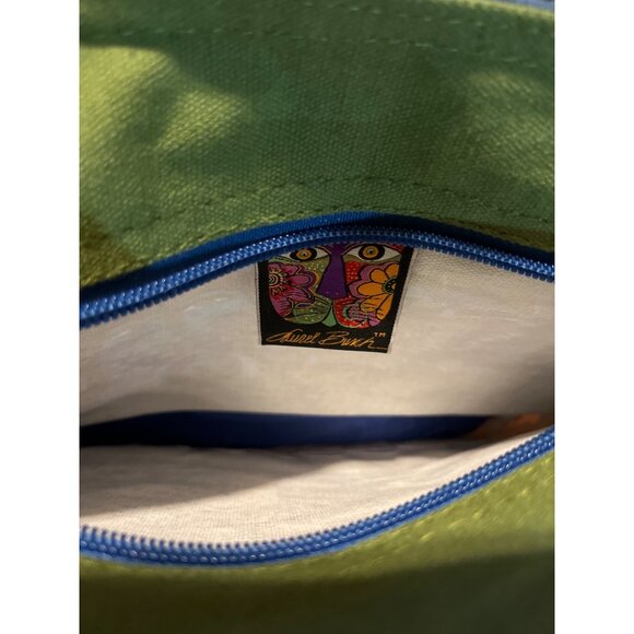 NWT Laurel Burch Cat-Themed Canvas Tote w/ Artistic Design, Zippered Pocket - Picture 6 of 8